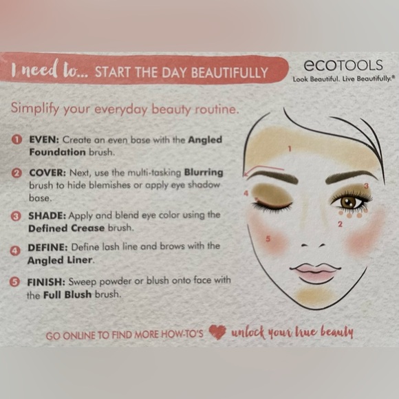 🆕 EcoTools Makeup Brush Set Start the day beautifully NWT - Picture 4 of 4